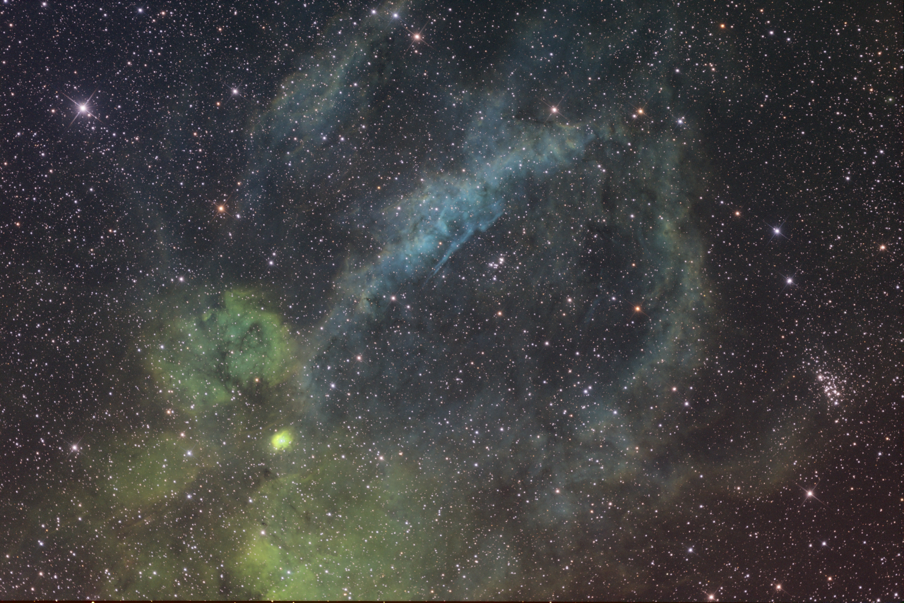 Lobster Claw in Cepheus SHORGB R 18x90s G 18x90s B 17x90s  Sii6nm 99x180s Sii6nm 30x360s Ha 47x180s Ha 25x360s Oiii 30x180s Oiii 29x360s jpg