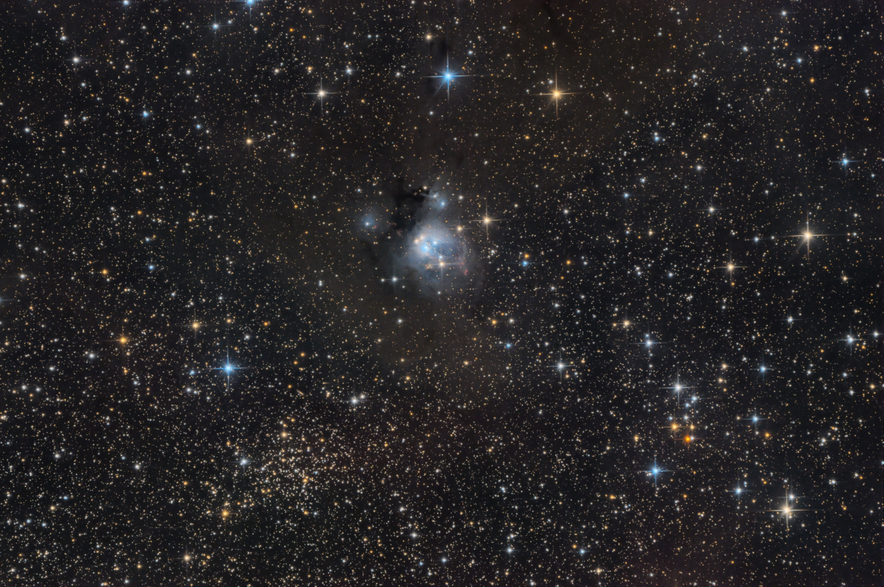 NGC7129 NGC7142 OSC L3 104x180s Drizzled DBE Solved PCC NR HSVRS LCombine LHE ChrStarNoise MTStars DeconStars LargeScaleContrast LHEReflectionNeb DSE Saturation jpg