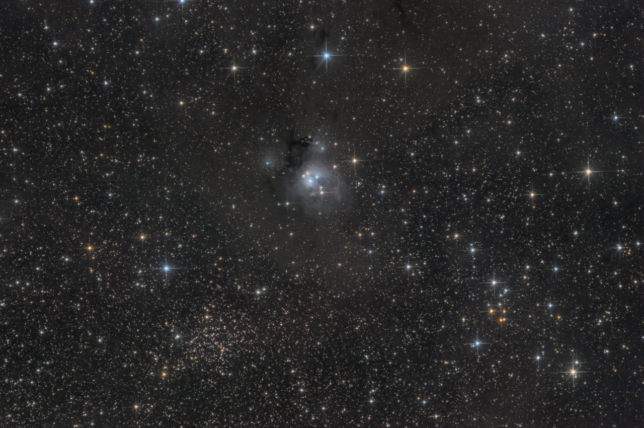 NGC7129 NGC7142 OSC L3 104x180s Drizzled DBE Solved PCC NR HSVRS LCombine LHE ChrStarNoise MTStars DeconStars LargeScaleContrast LHEReflectionNeb DSE png