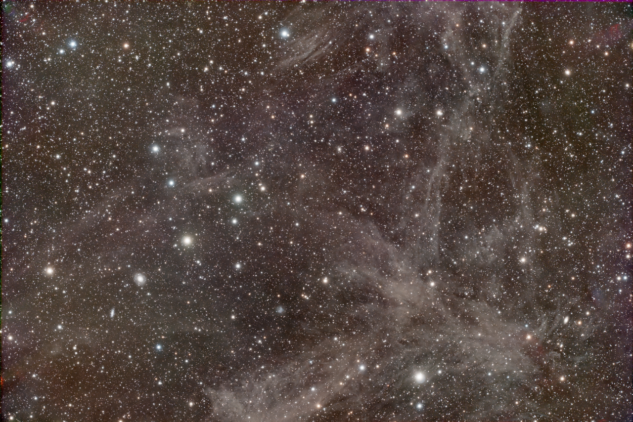 Volcano Nebula and M81 M82 Panel 2 RGB R 94x180s G 64x180s B 106x180s SCC DBE DeepSNR jpg