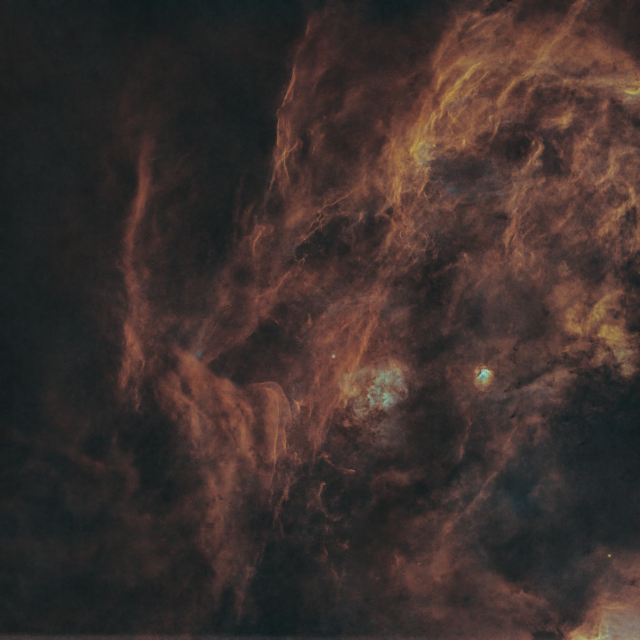 Cygnus near Sh2-115 SHORGBStars Sii 43x360s Sii 5x900s Ha 31x360s Oiii 84x360s R 21x180s G 24x180s ESD B 28x180s Draft2 Starless jpg
