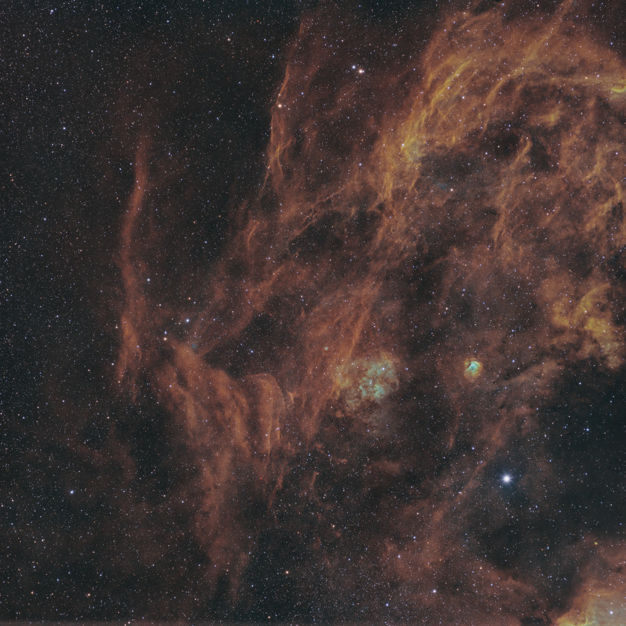 Cygnus near Sh2-115 SHORGBStars Sii 43x360s Sii 5x900s Ha 31x360s Oiii 84x360s R 21x180s G 24x180s ESD B 28x180s Draft2b jpg