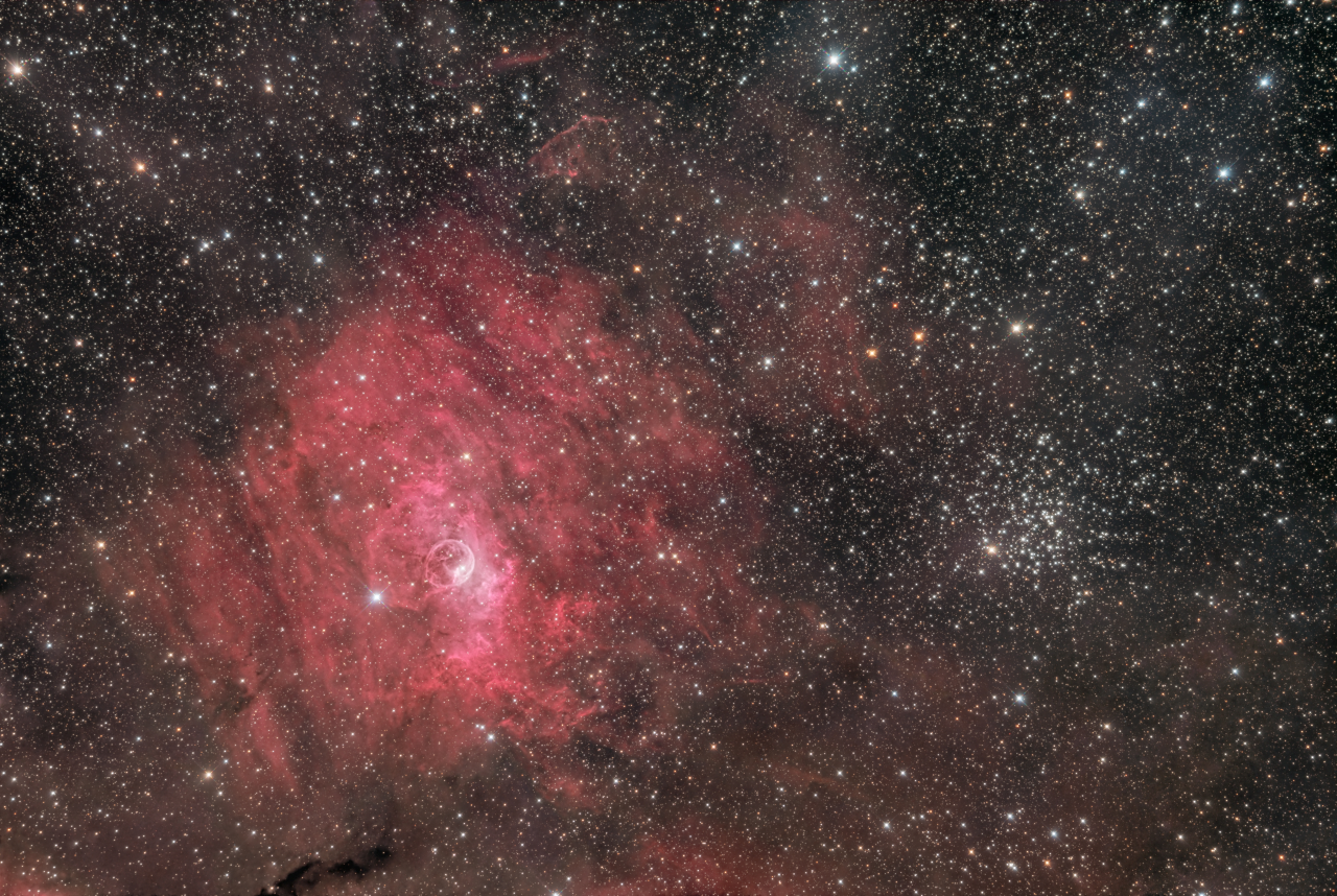 Bubble Nebula LRGB L 112x180s R 36x180s G 24x180s B 28x180s SCC DeepSNR GHS StarX LHE ReAddStars Cleanup2 jpg