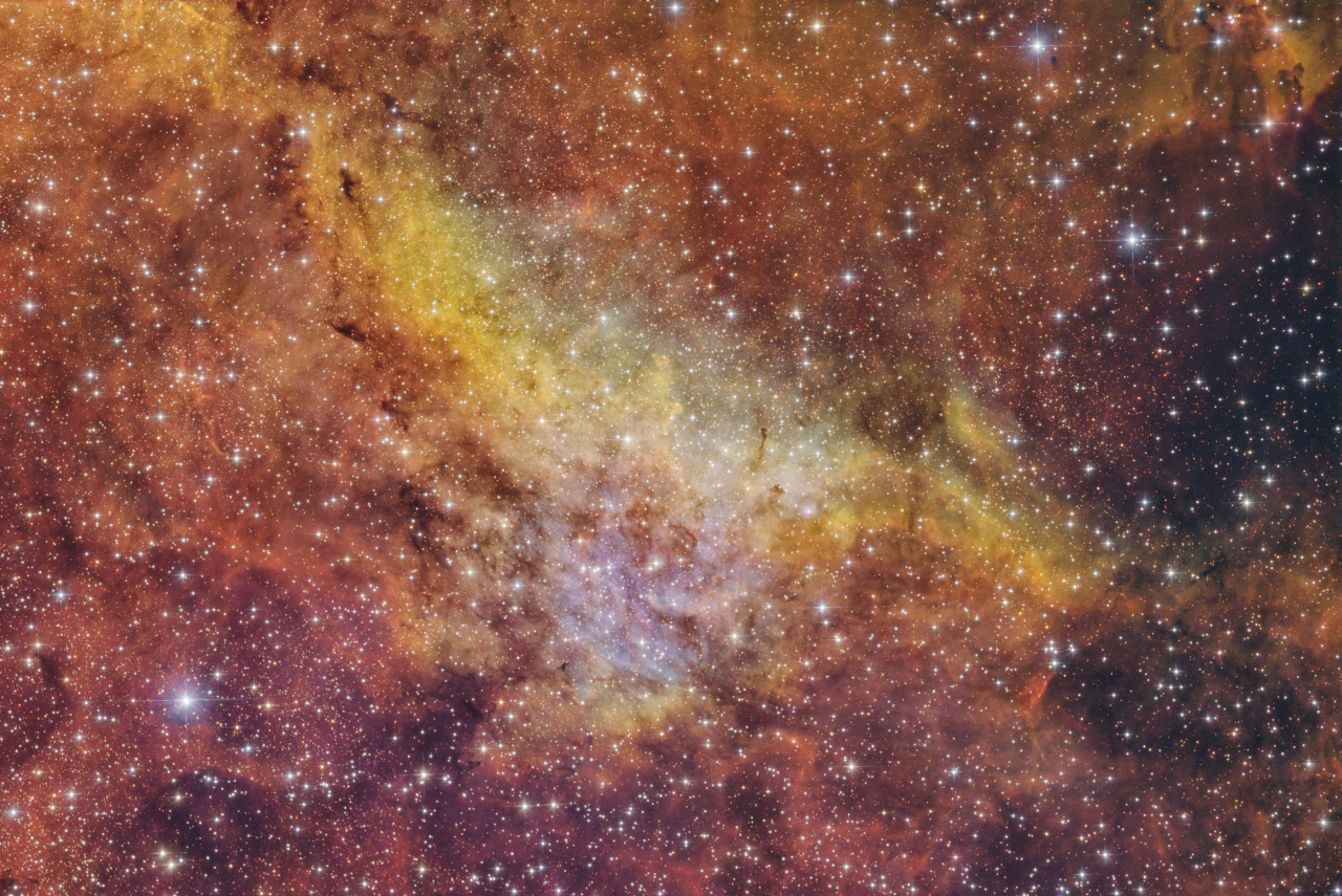 Dolphin Nebula in Cygnus SHO Sii3 78x360s Ha 22x360s Oiii 87x360s ESD ToneMap3 AddRGBStars jpg