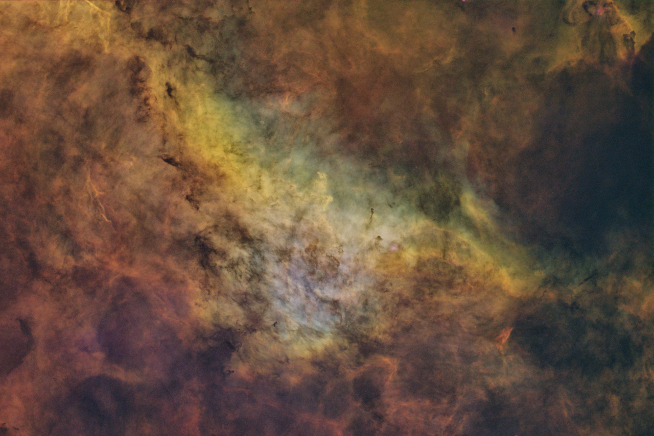 Dolphin Nebula in Cygnus SHO Sii3 78x360s Ha 22x360s Oiii 87x360s ESD ToneMap3 jpg