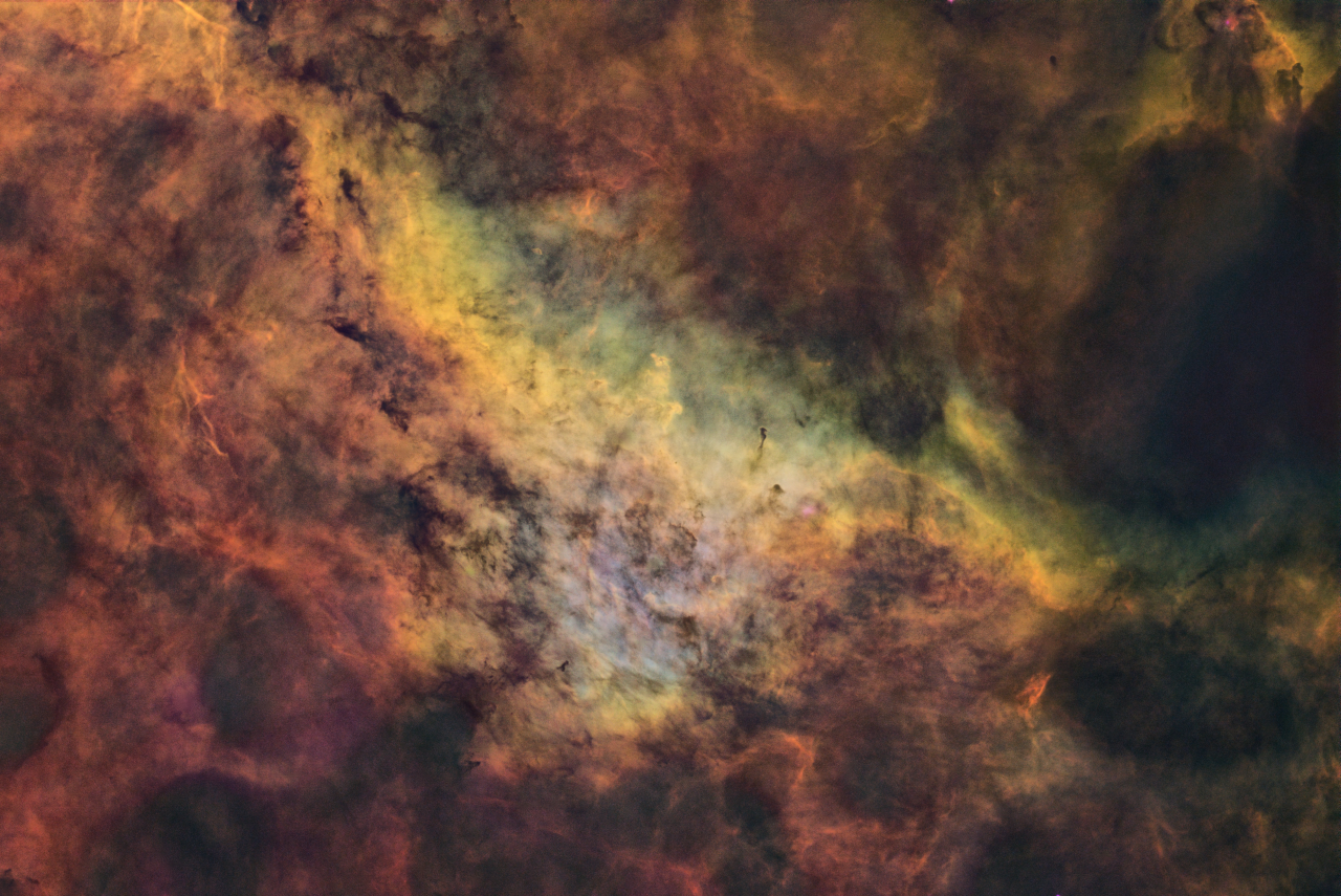 Dolphin Nebula in Cygnus SHO Sii3 78x360s Ha 22x360s Oiii 87x360s ESD ToneMap4 jpg