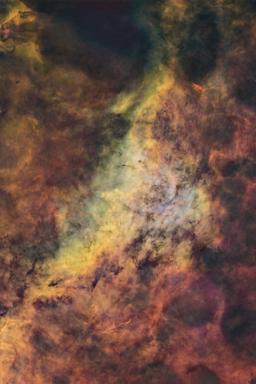Dolphin Nebula in Cygnus SHO Sii3 78x360s Ha 22x360s Oiii 87x360s ESD ToneMap4b Rot90 jpg