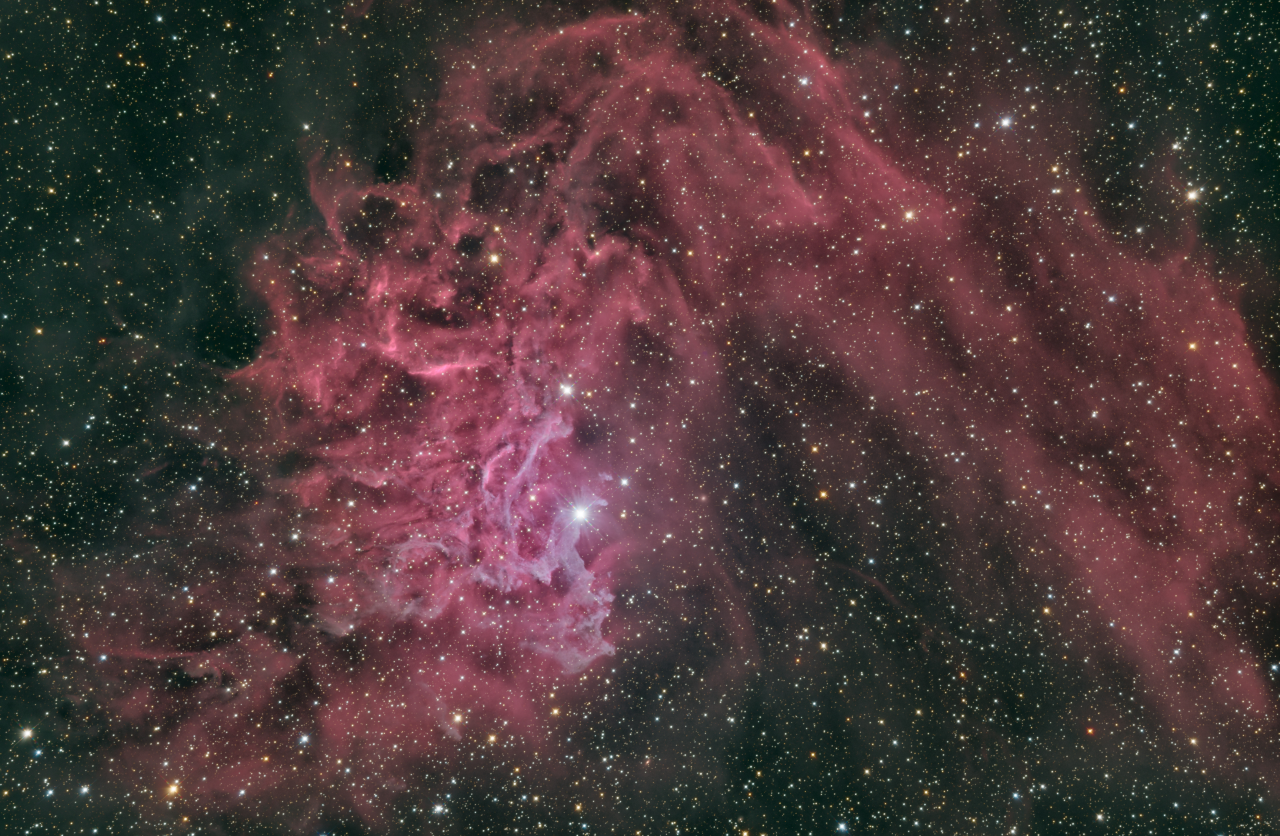 Flaming Star Nebula LRGB L 65x180s R 39x180s G 32x180s B 35x180s SCC DeepSNR HT LHE ReAddGHSMTStars jpg