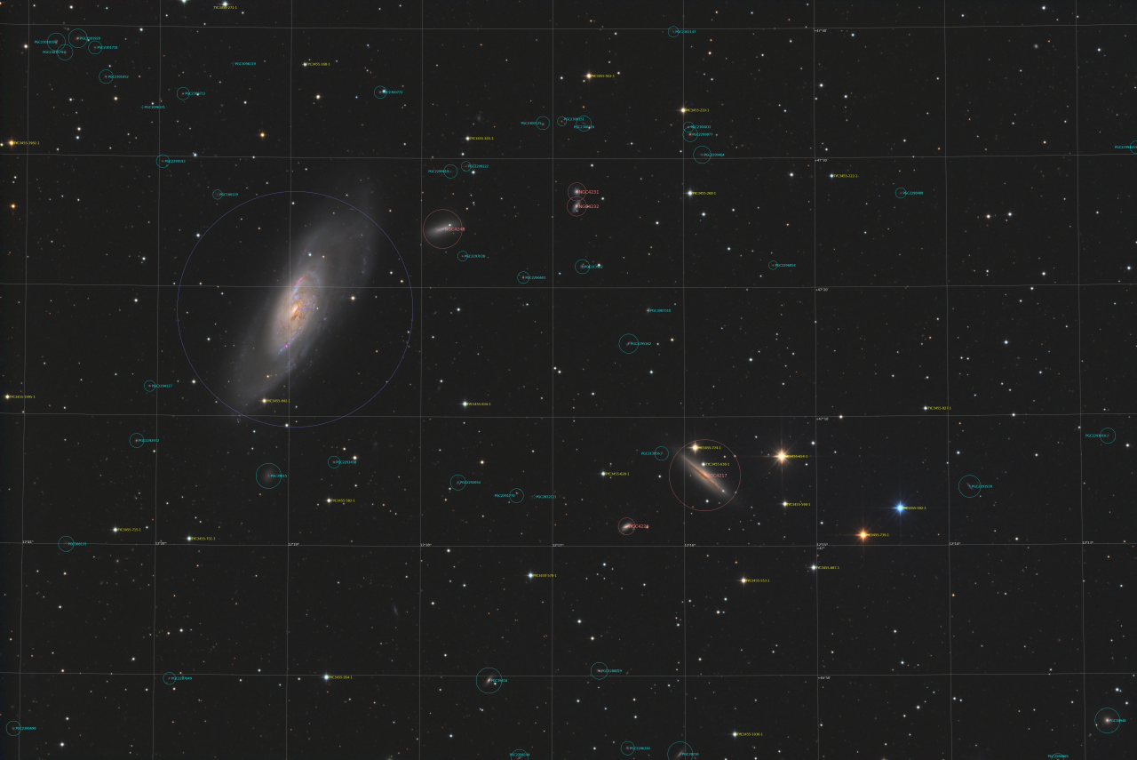 M106 Take 3 LRGB L 108x180s R 46x180s G 33x180s B 35x180s DBE SCC TGV HSVRS HT GHSColor ACDNR HDR Saturate LHE Apply Lum Annotated jpg